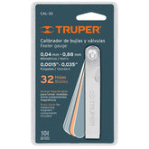 Calibrador de bujias y valvulas de 32 hojas std y mm truper